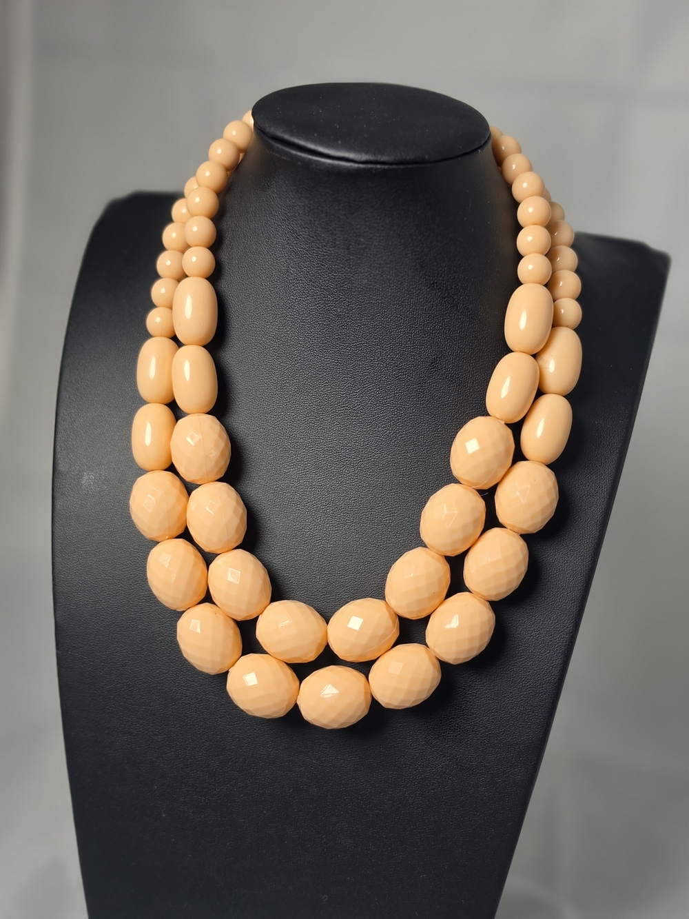 Peach Beaded Statement Necklace - Women Jewelry